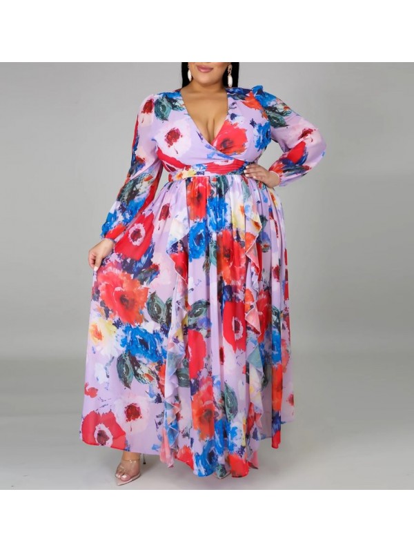 Vestito Donna Lungo Plus Taglie Grandi Woman Oversize Maxi Dress OS120013B f14